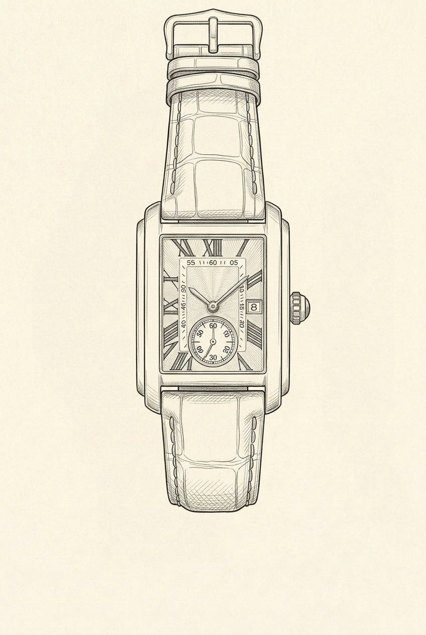 Dibujo técnico · The Amalfi Blue/Silver Watch