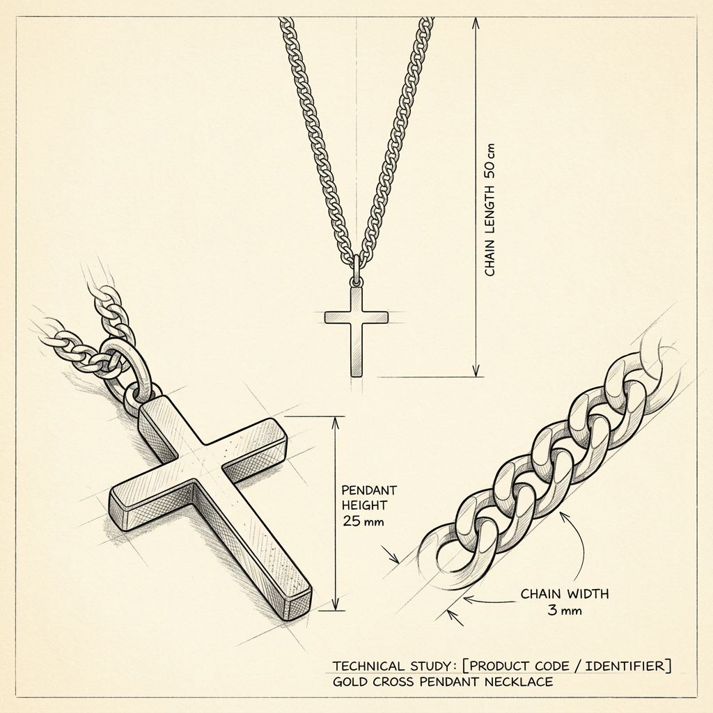 Dibujo técnico · The Cross Gold Chain