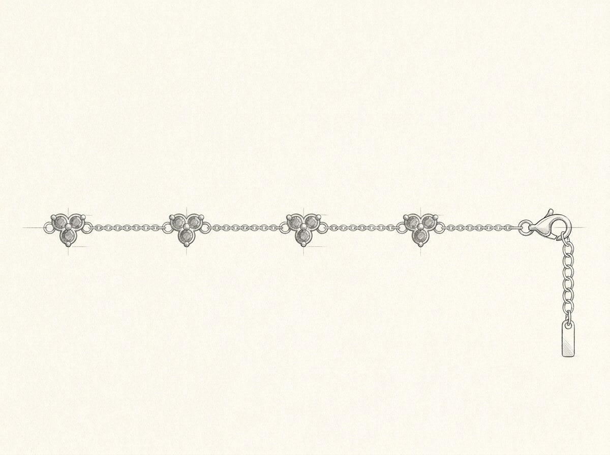 Technical drawing · The Fortuna Ice/Silver Bracelet