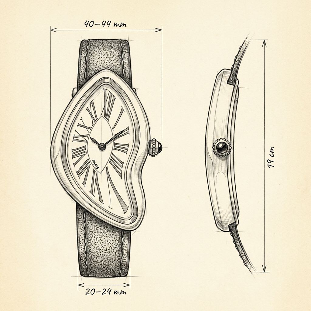 Disegno tecnico · The Mirage Orange/Gold Watch