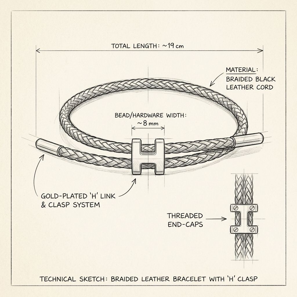 Technische Zeichnung · The Monaco Black & Gold Bracelet