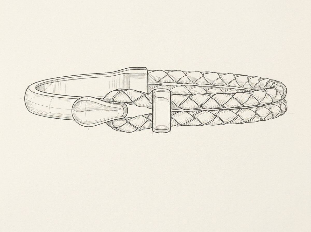 Technical drawing · The Nautilus Black/Gold Bracelet