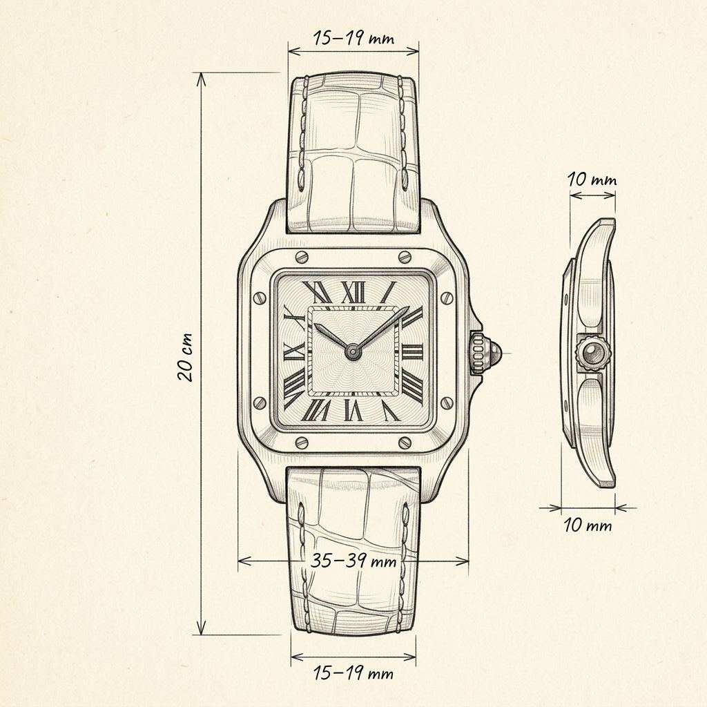 Technische Zeichnung · The Prestige Navy/Silver Watch