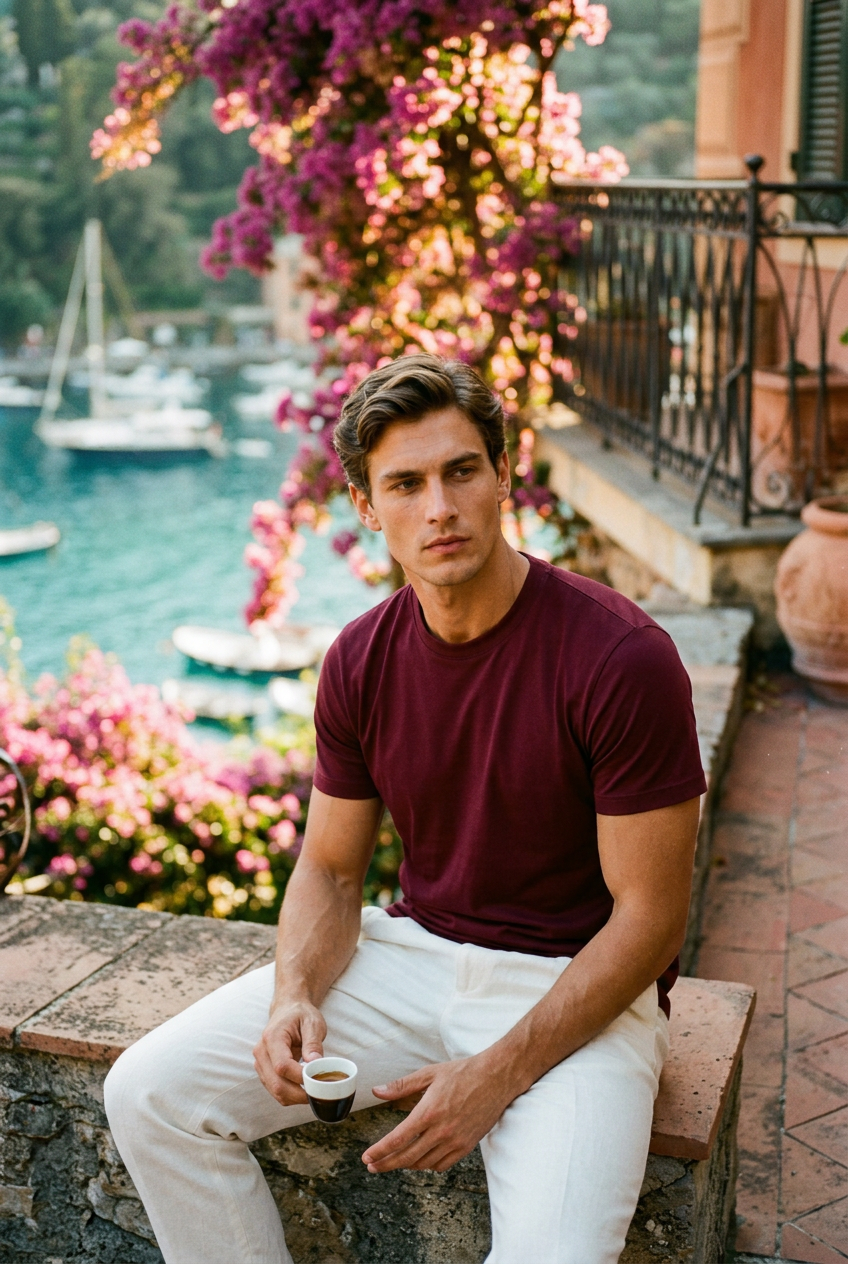 The Positano Bordeaux T-shirt
