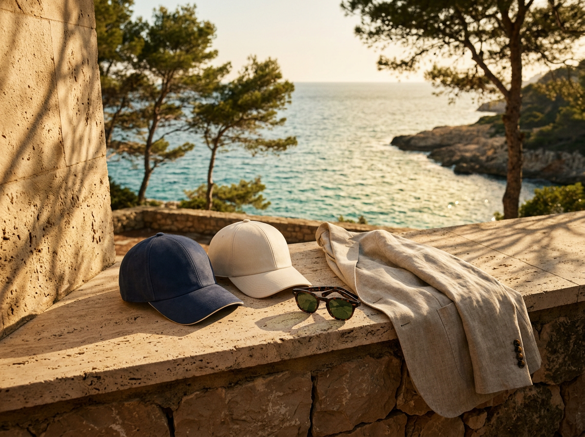 The Antibes hat worn at a café in Portofino