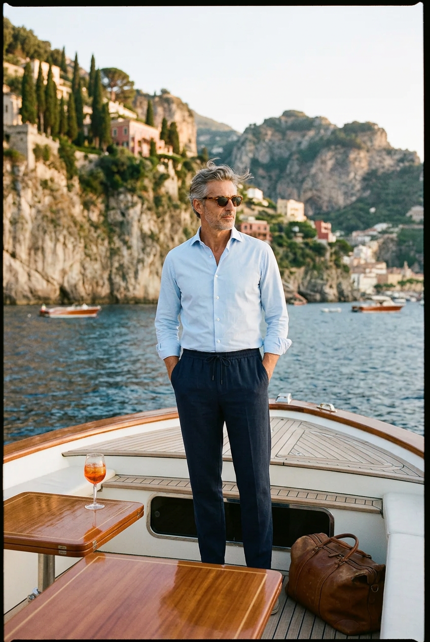 The Ostuni Linen White Trousers