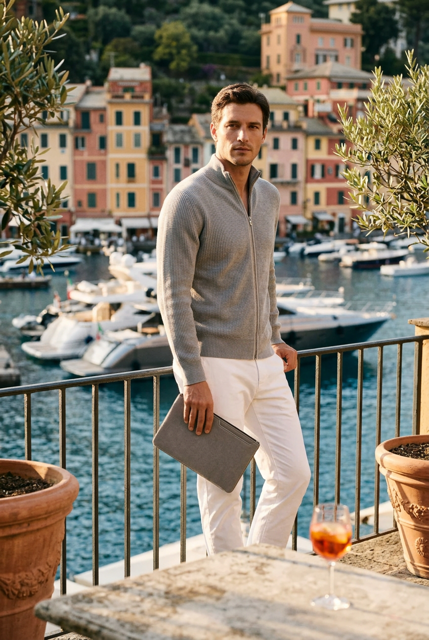 The Forte Alcantara Light Grey Pochette