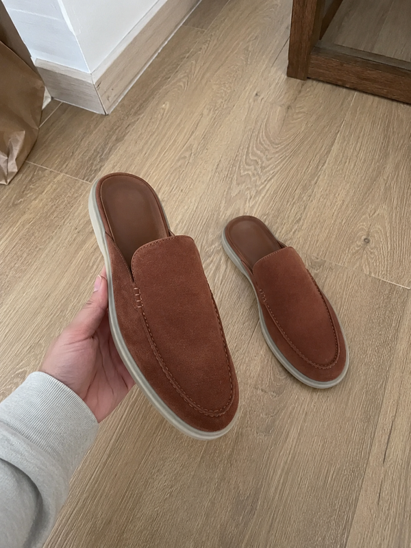 The Amalfi Cognac Suede Mule