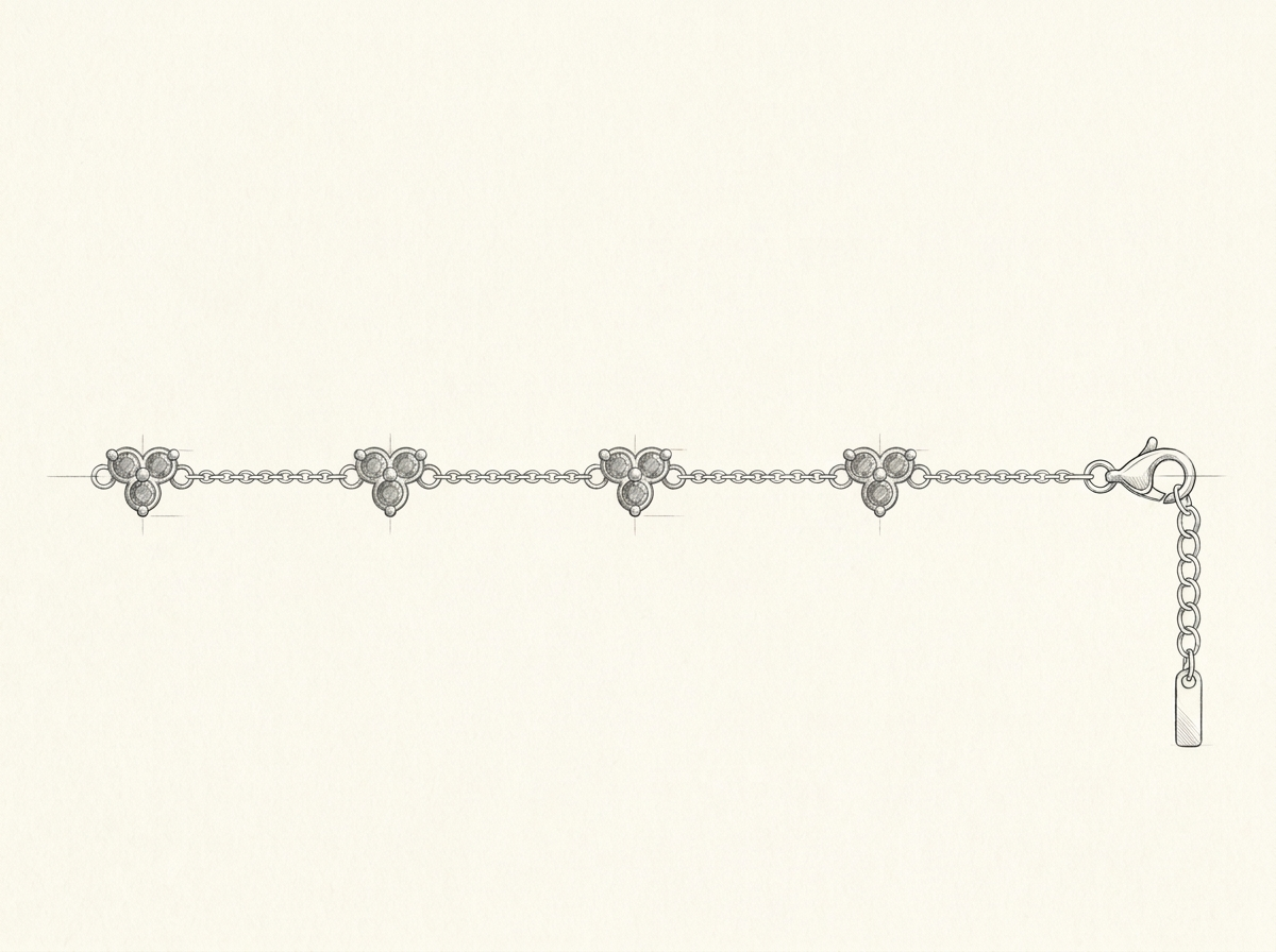 Disegno tecnico · The Fortuna Ice/Silver Bracelet