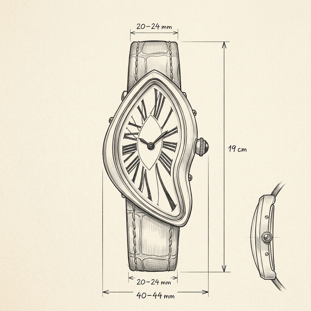 Disegno tecnico · The Mirage Bordeaux/Gold Watch