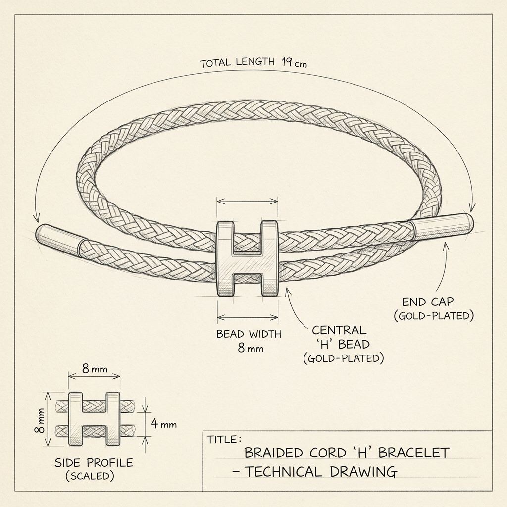 Disegno tecnico · The Monaco Mint & Gold Bracelet