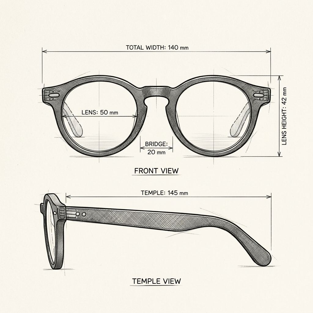 Disegno tecnico · The Positano Classic Black Sunglasses