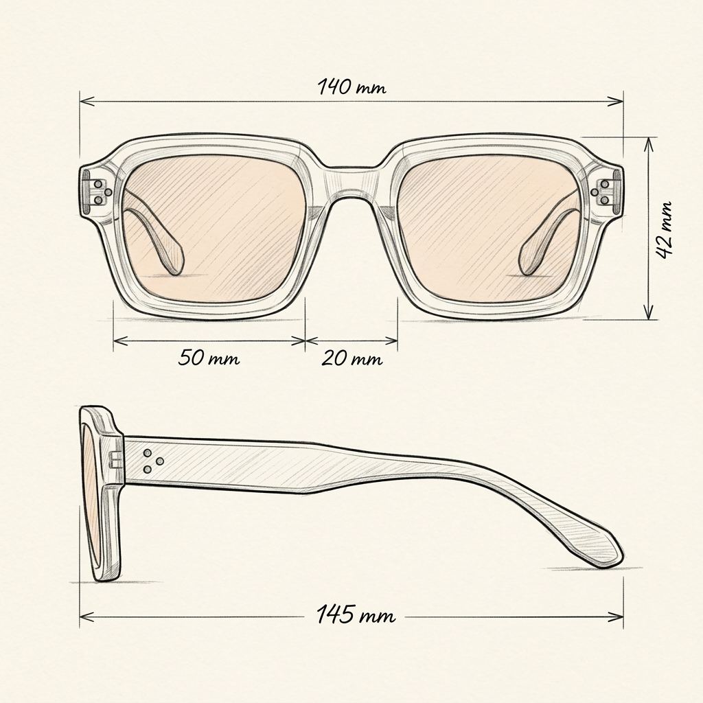 Disegno tecnico · The Monopoli Orange Sunglasses