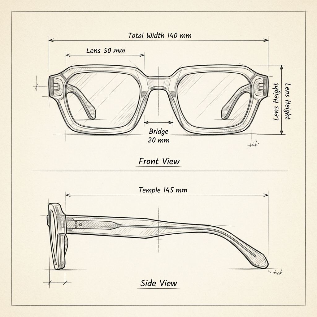 Disegno tecnico · The Monopoli Transparent Leopard Sunglasses