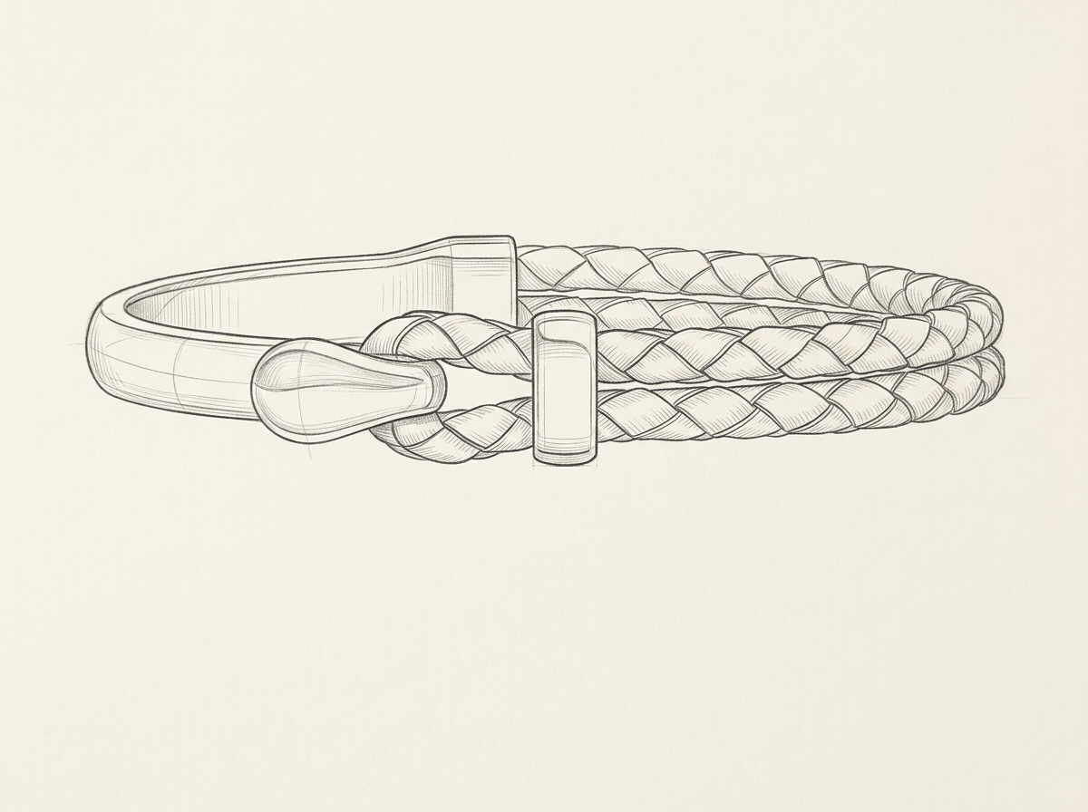 Disegno tecnico · The Nautilus Black/Silver Bracelet