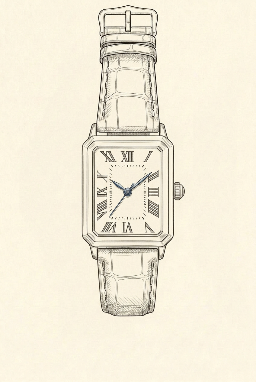 Disegno tecnico · The Positano Black/Rose Gold Watch