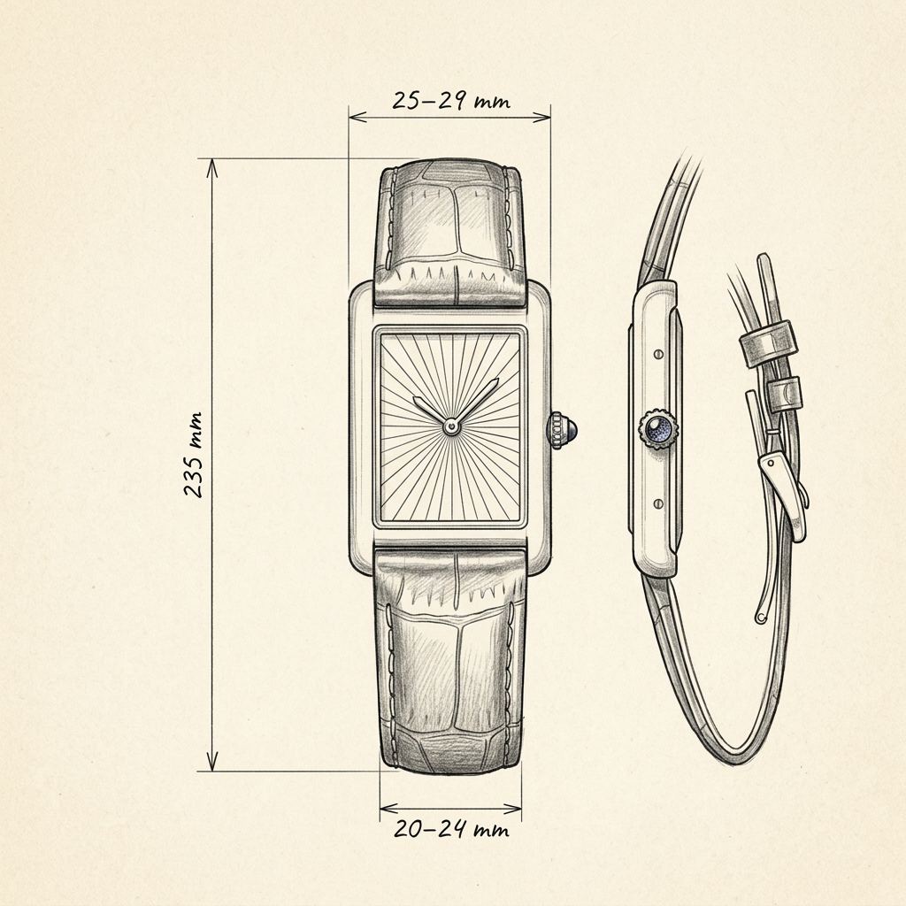 Disegno tecnico · The Riviera Blue/Blue/Gold Watch