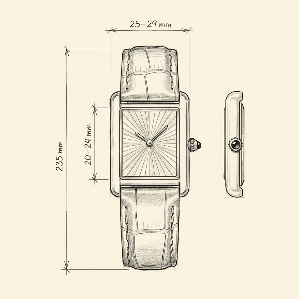 Disegno tecnico · The Riviera Bordeaux/Gold Watch