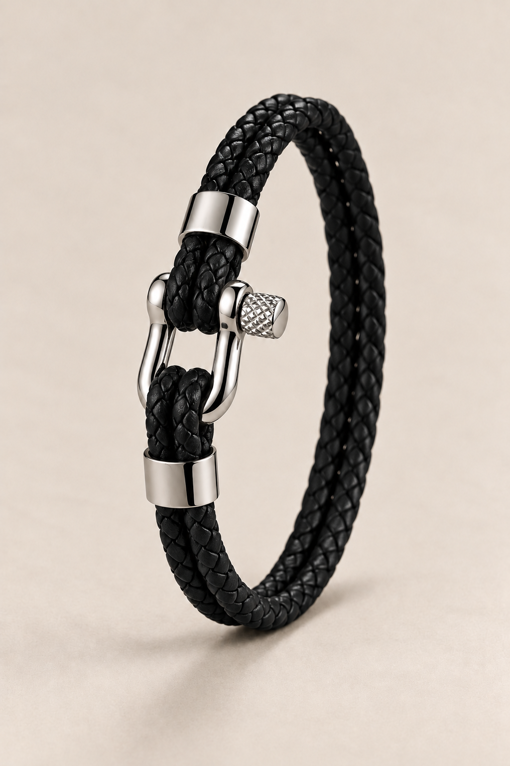 The Anchor Black/Silver Bracelet