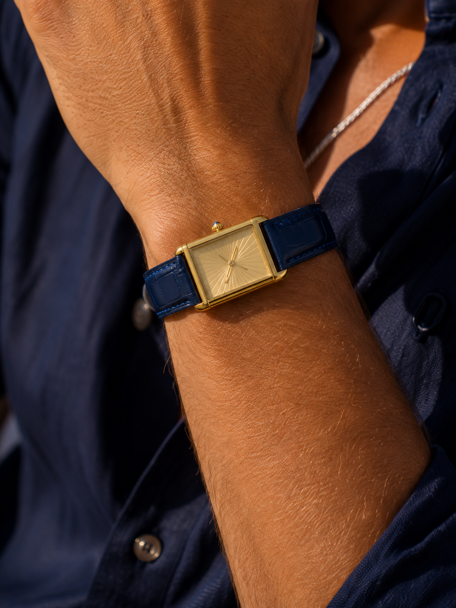 The Riviera Light Blue Rose Gold Bracelet