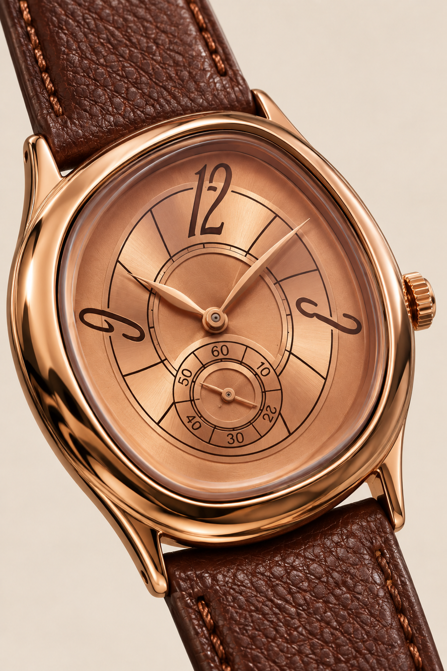 Die Heritage-Uhr in Braun/Roségold