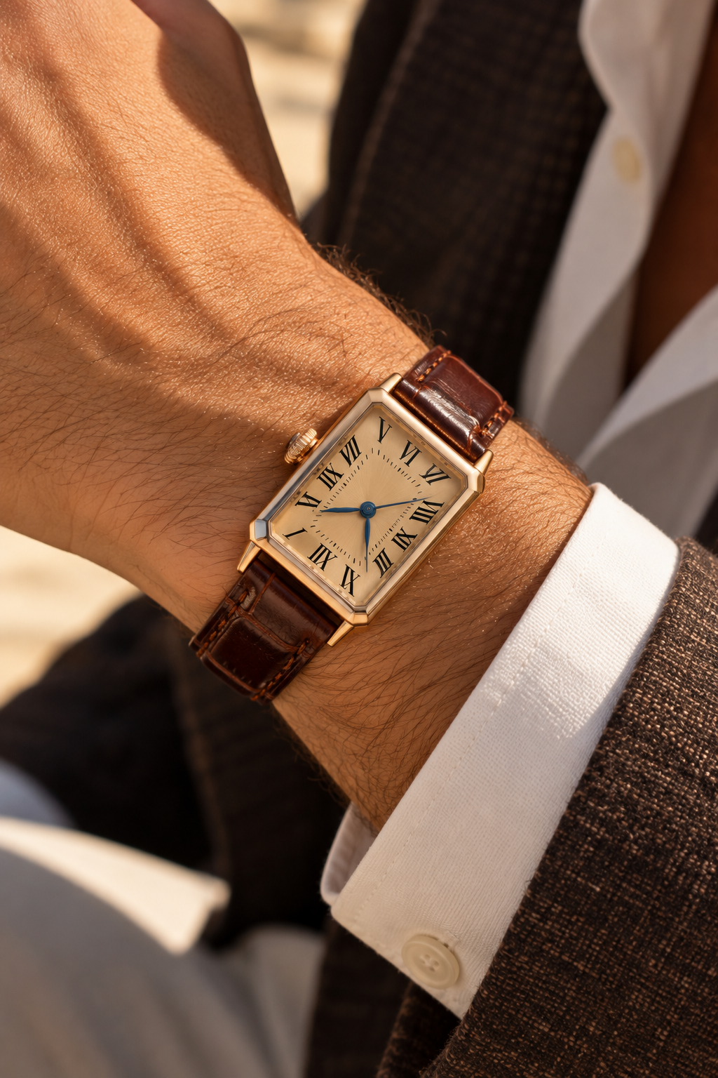 Die Positano Uhr in Braun/Roségold