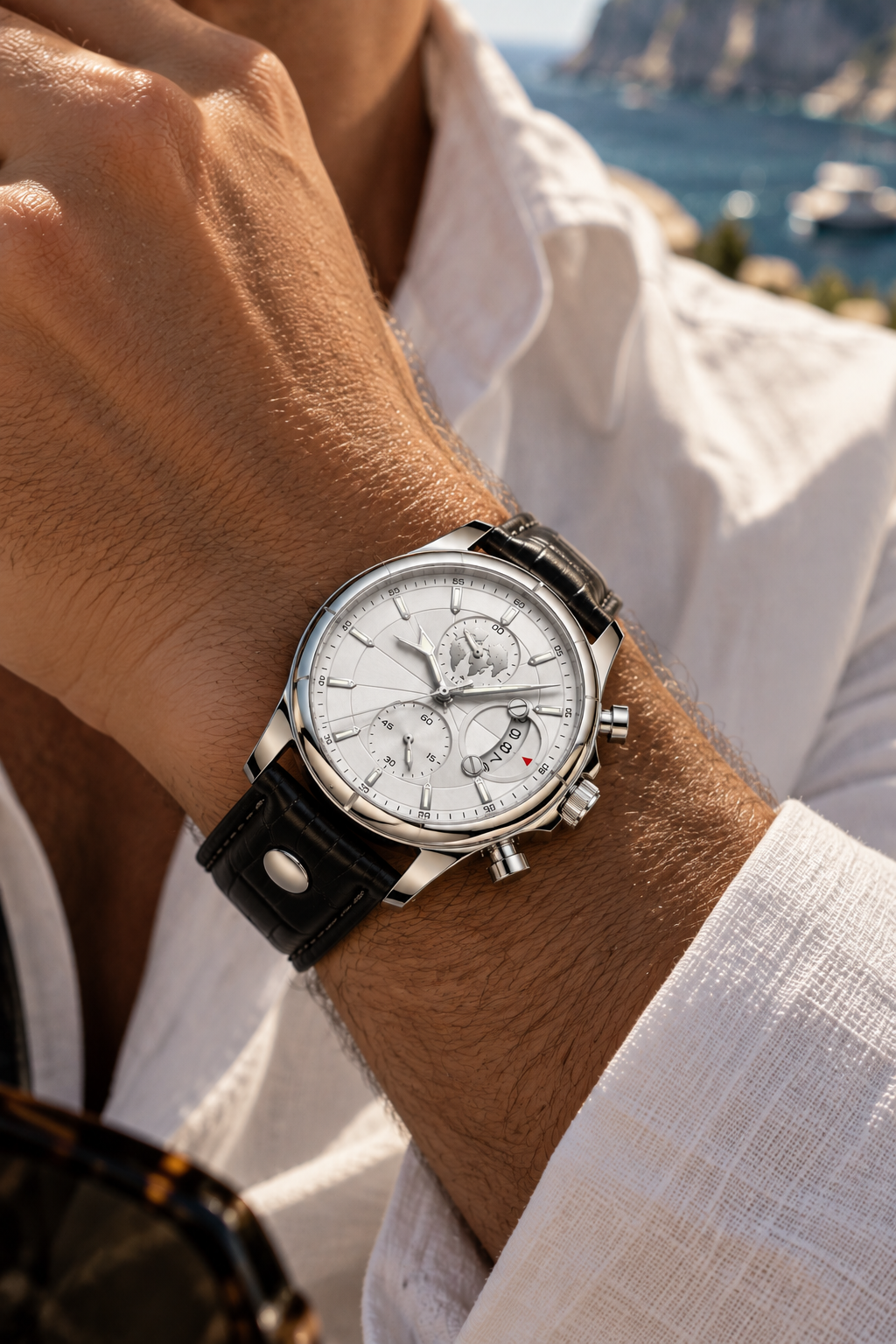 The Portofino Explorer Black/White/Silver Watch