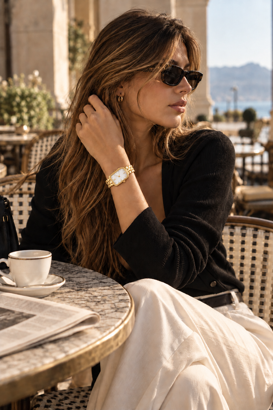 Le bracelet Riviera Light Blue Rose Gold