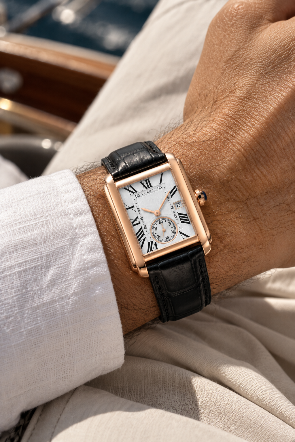 The Amalfi Black/Rose Gold Watch
