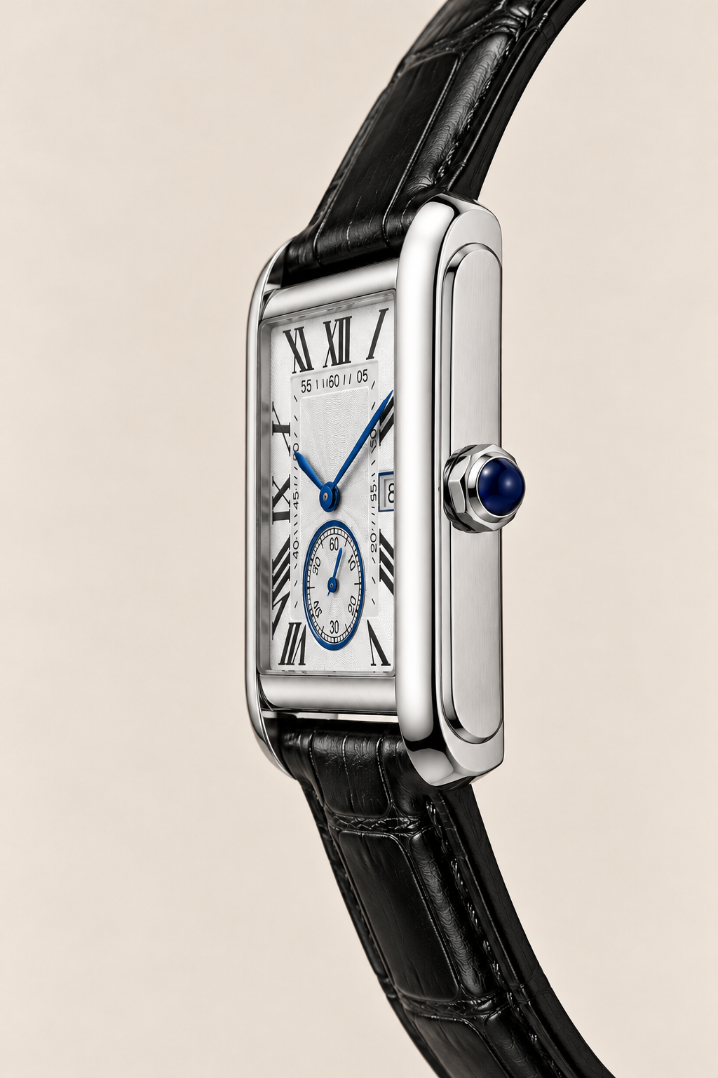 Die Amalfi Uhr in Schwarz/Silber
