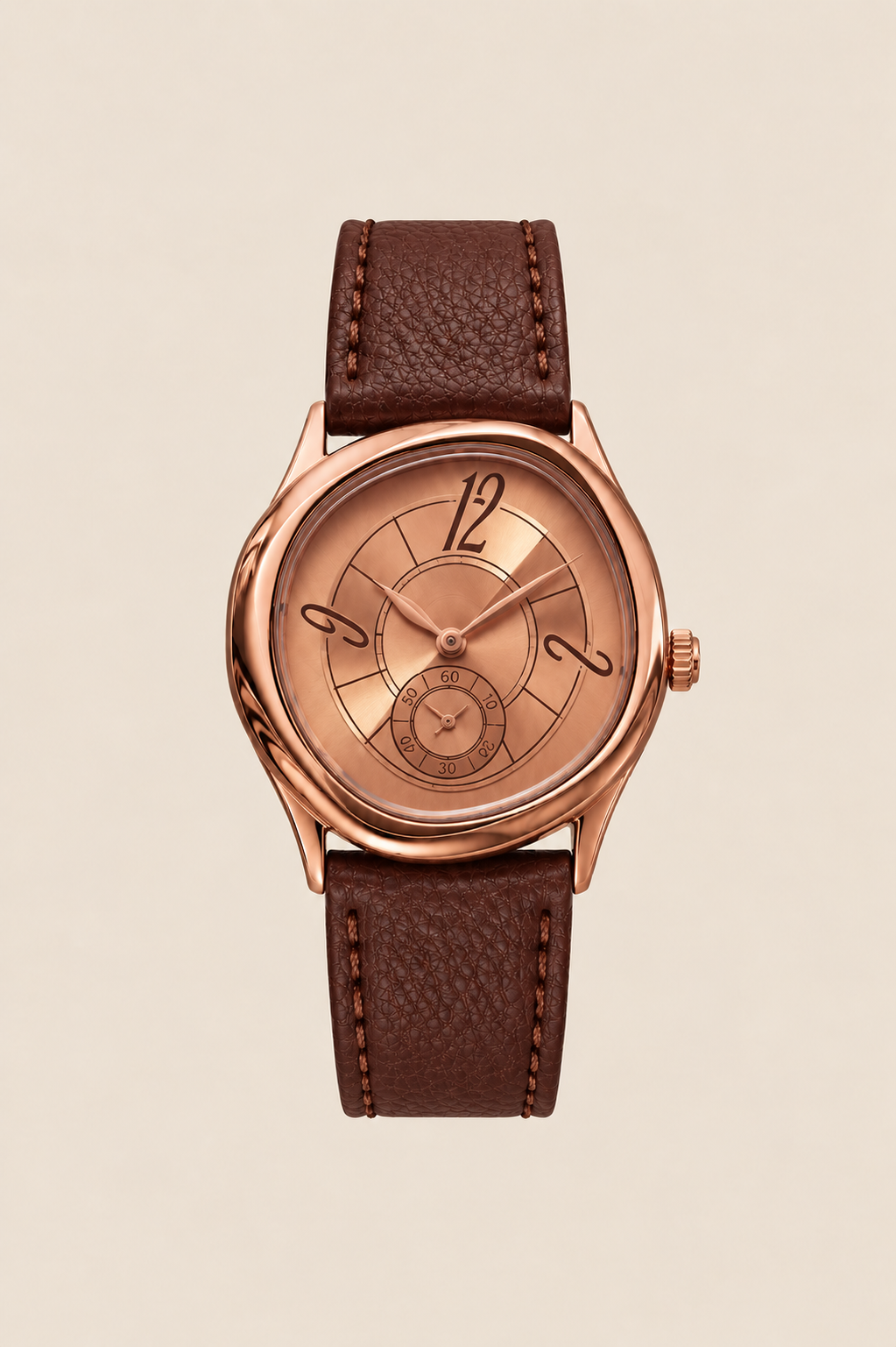 Die Heritage-Uhr in Braun/Roségold