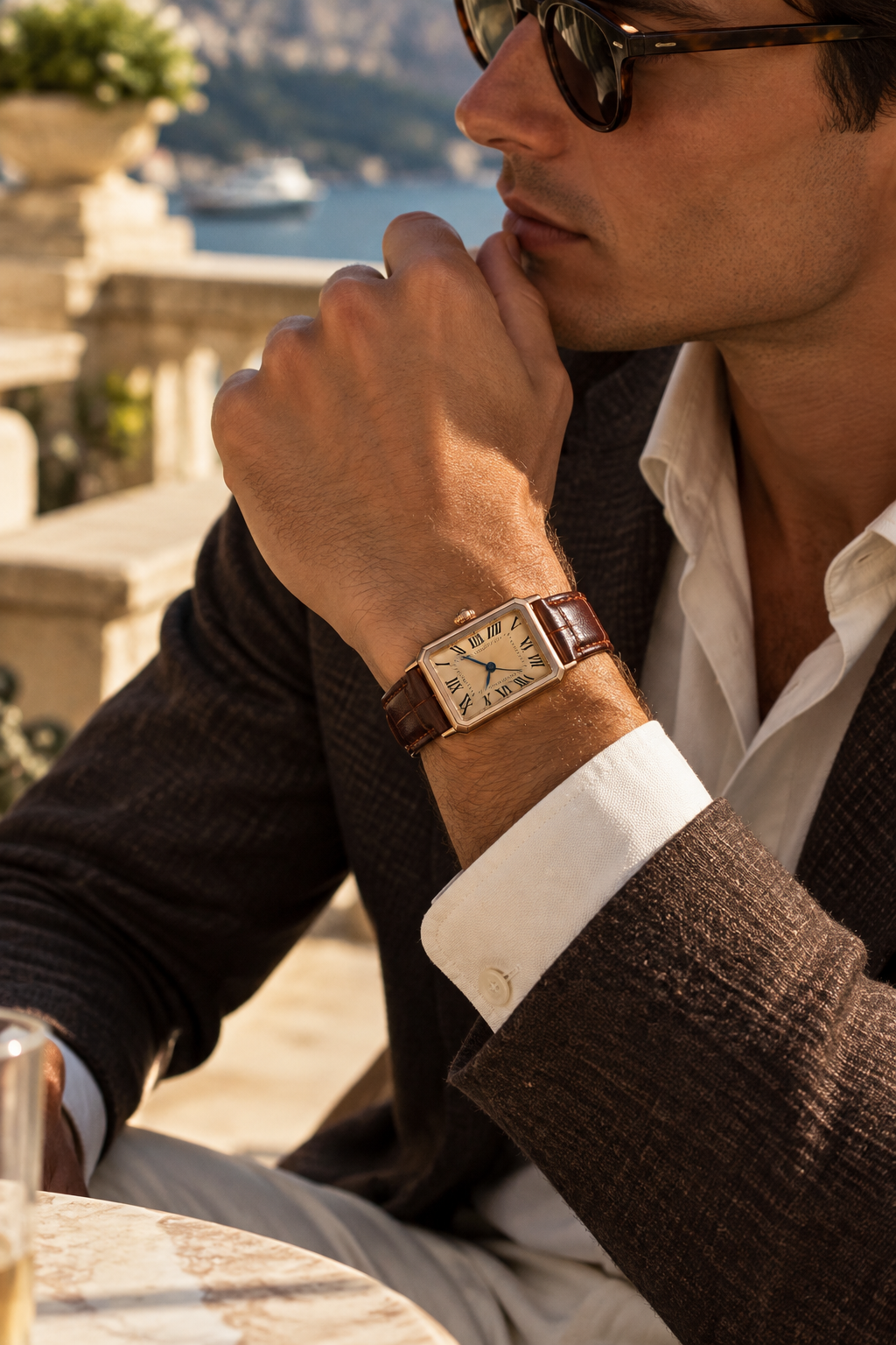Die Positano Uhr in Braun/Roségold
