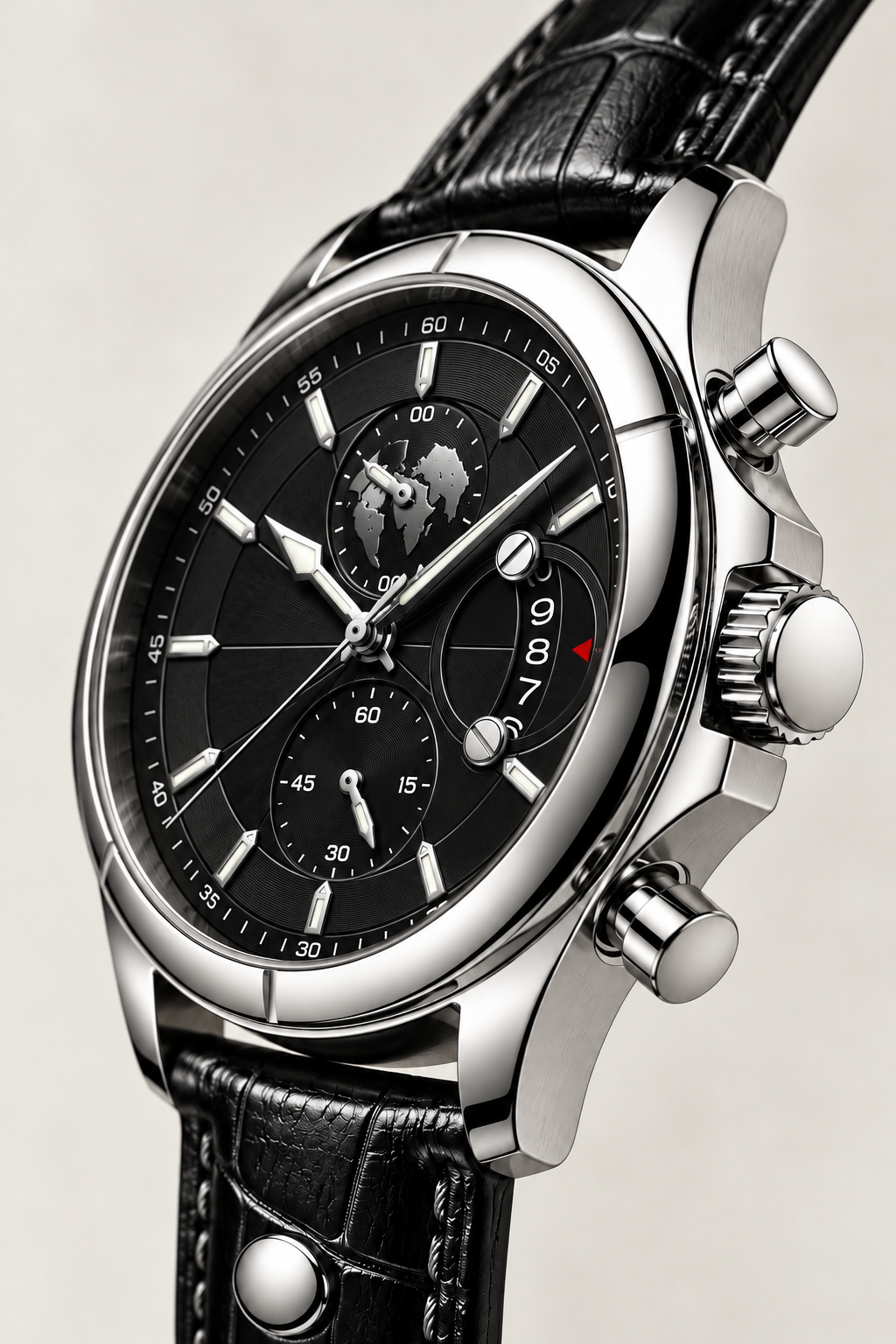 The Portofino Explorer Black/Silver Watch
