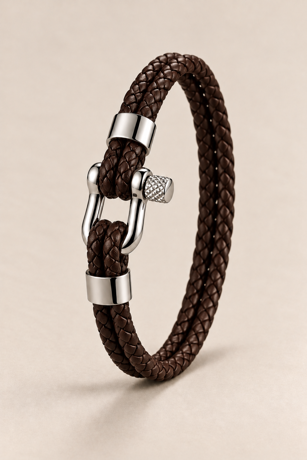 The Anchor Coffee/Silver Bracelet