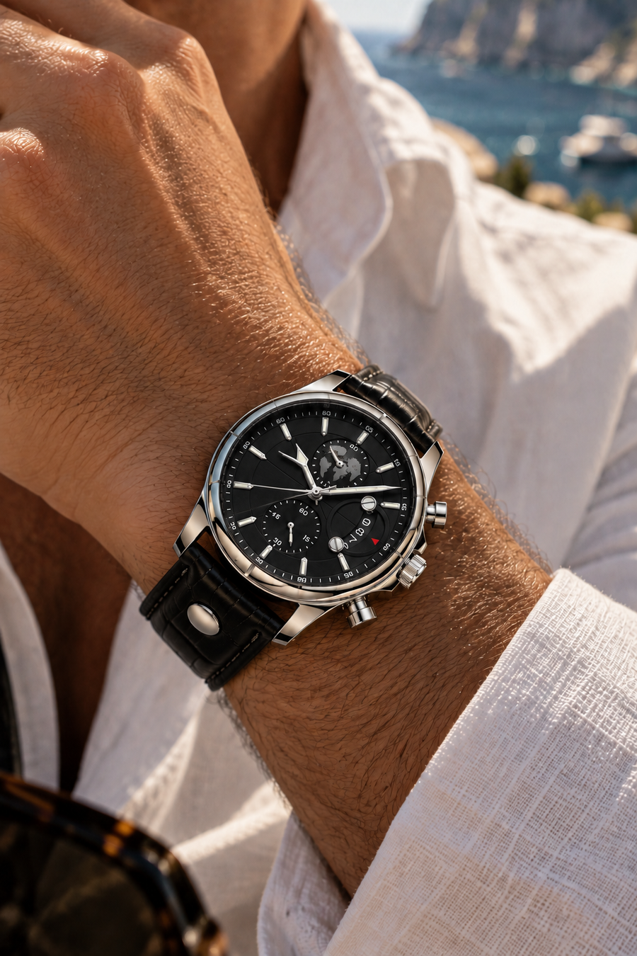 The Portofino Explorer Black/Silver Watch