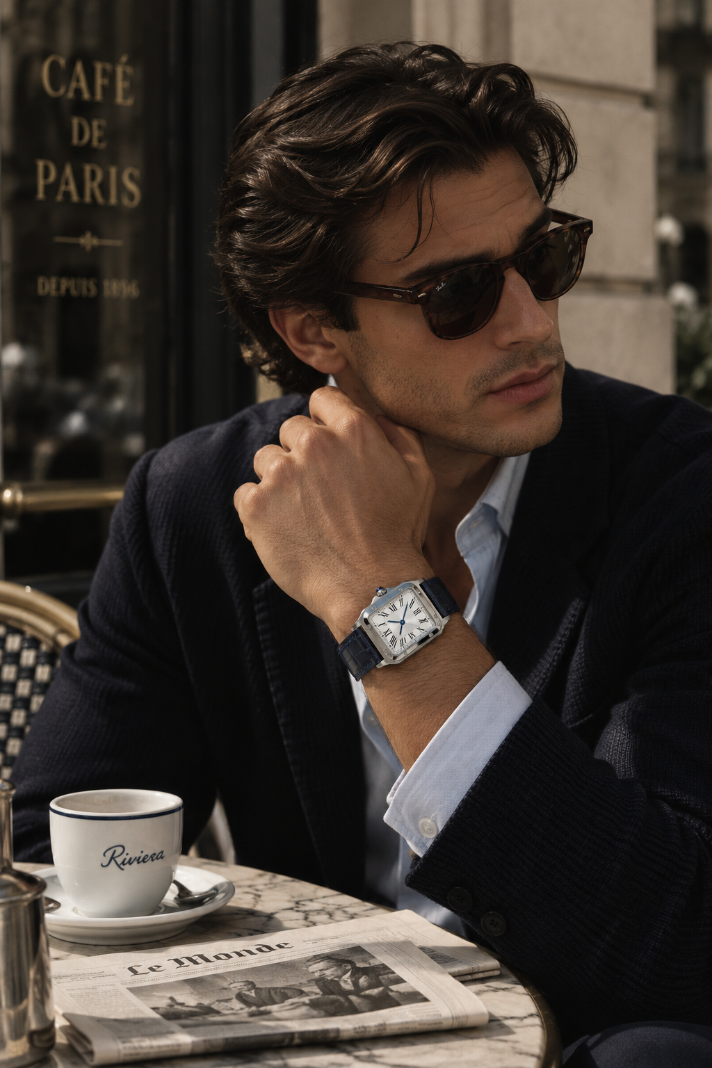 Die Prestige-Armbanduhr in Navy/Silber