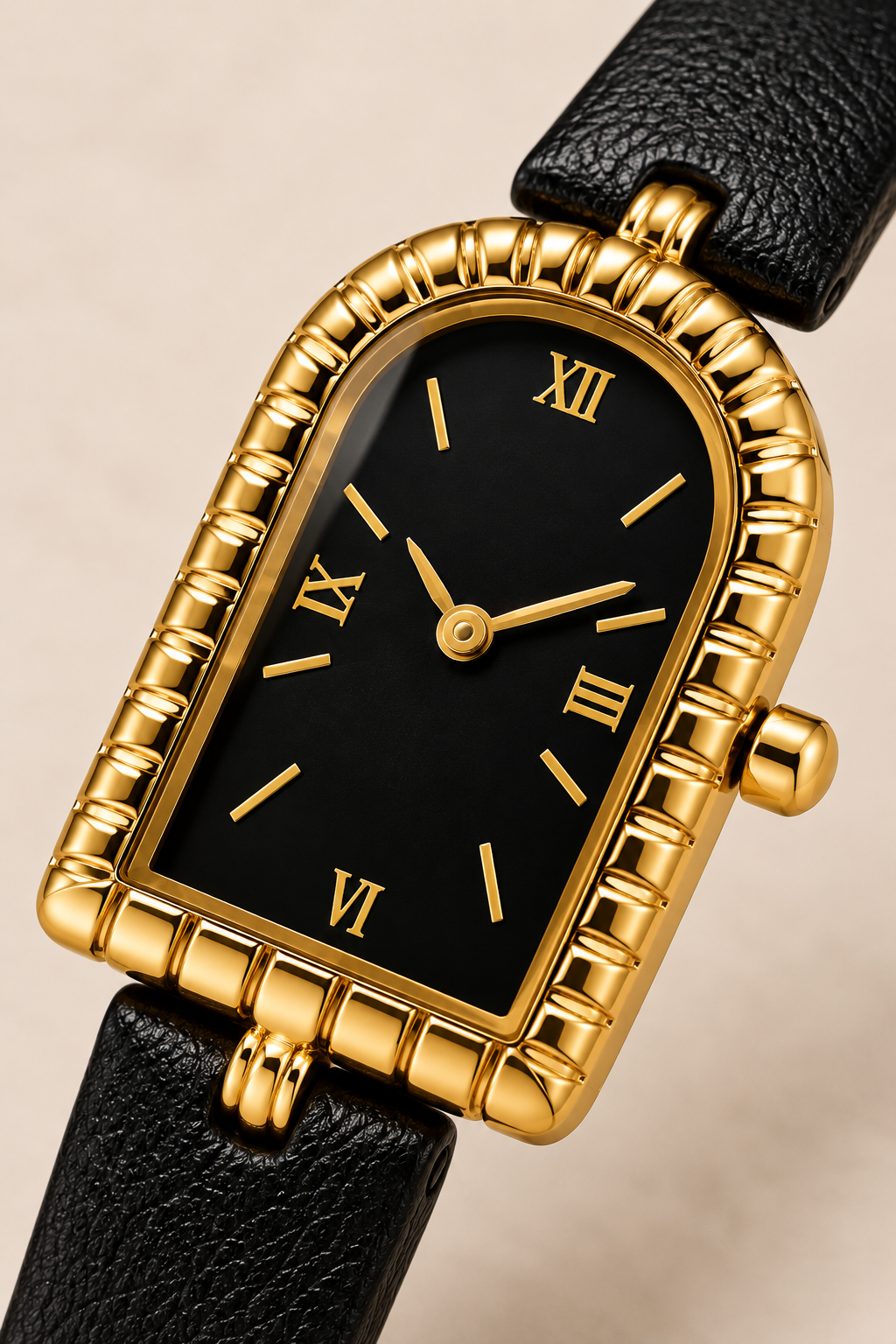 The Amalfi Black/Gold Watch