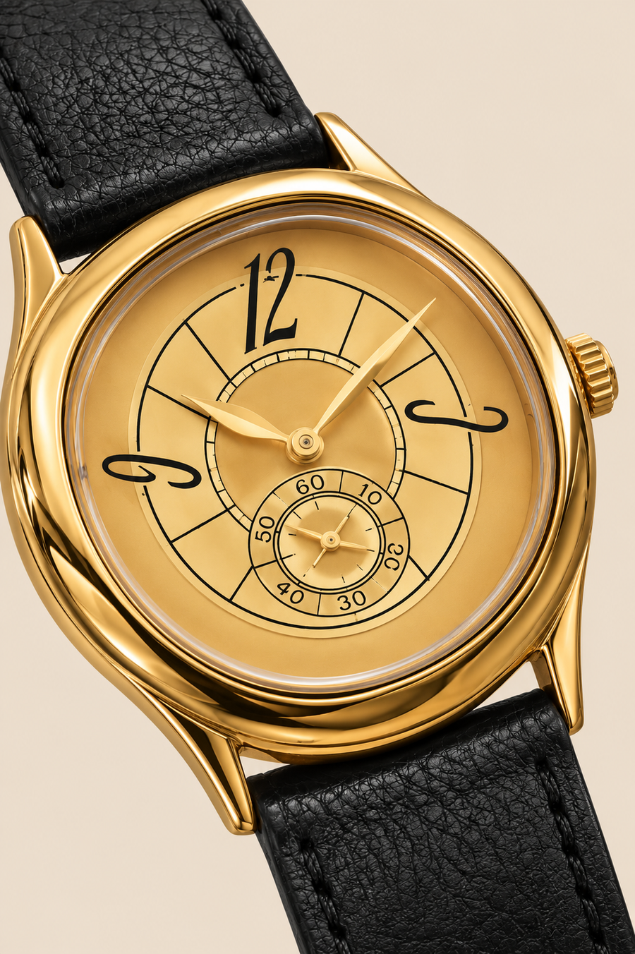 Die Heritage-Uhr in Schwarz/Gold