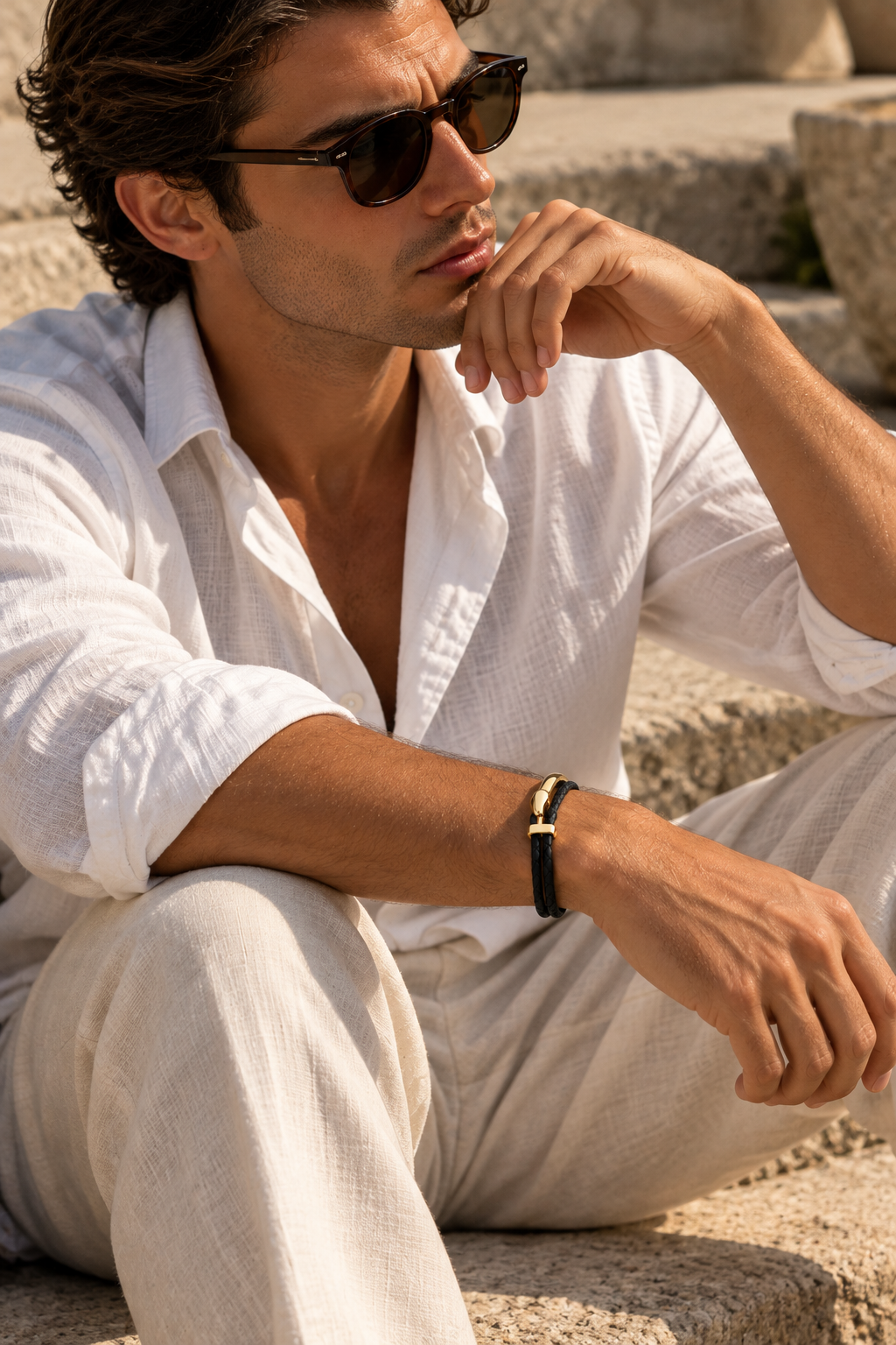 The Riviera Light Blue Rose Gold Bracelet