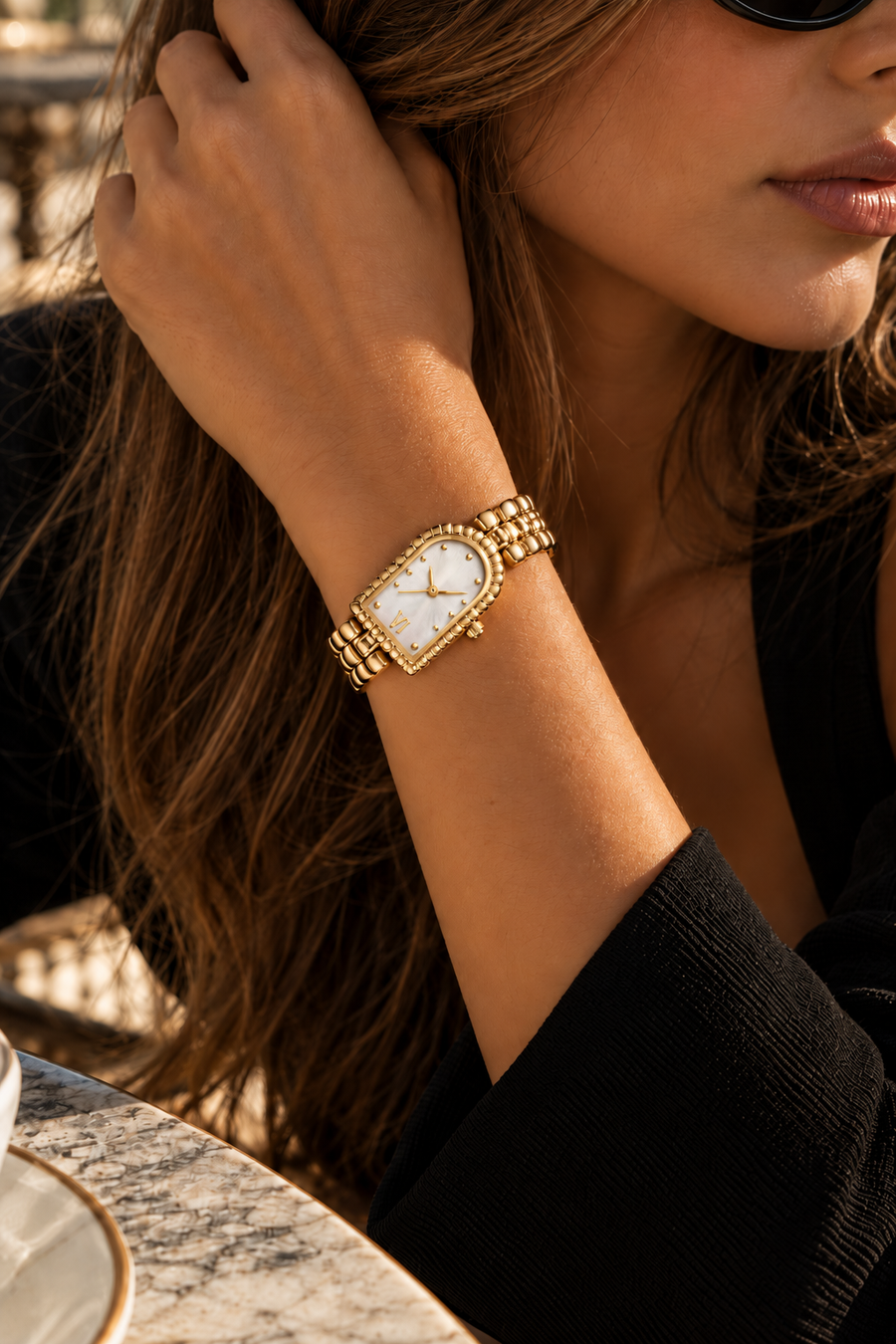 Le bracelet Riviera Light Blue Rose Gold