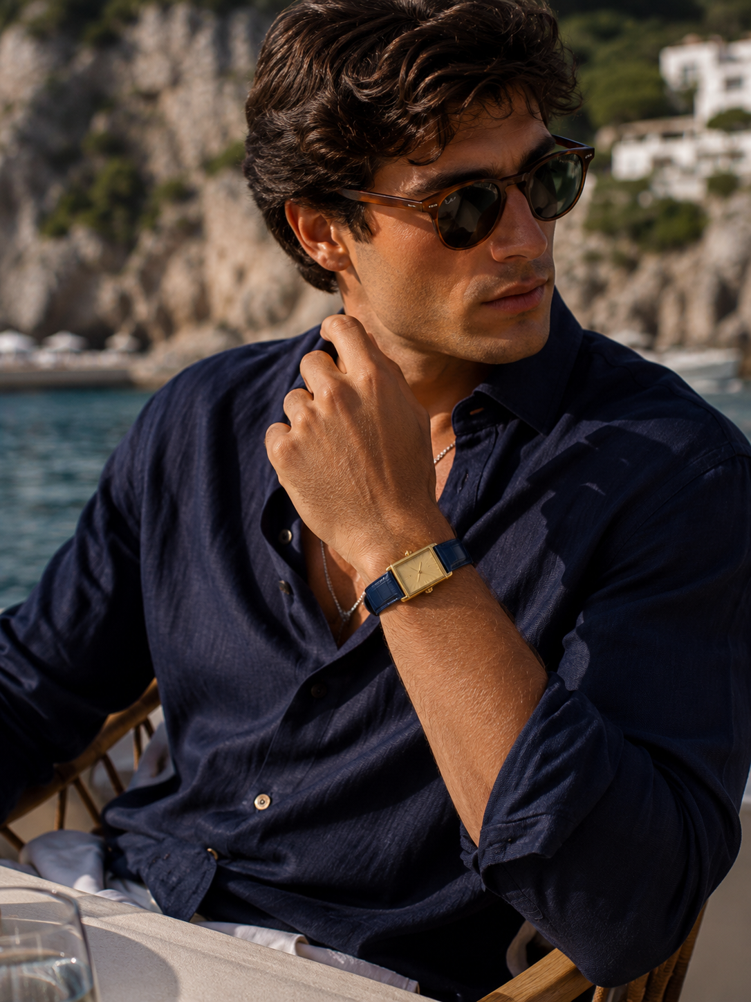 The Riviera Light Blue Rose Gold Bracelet
