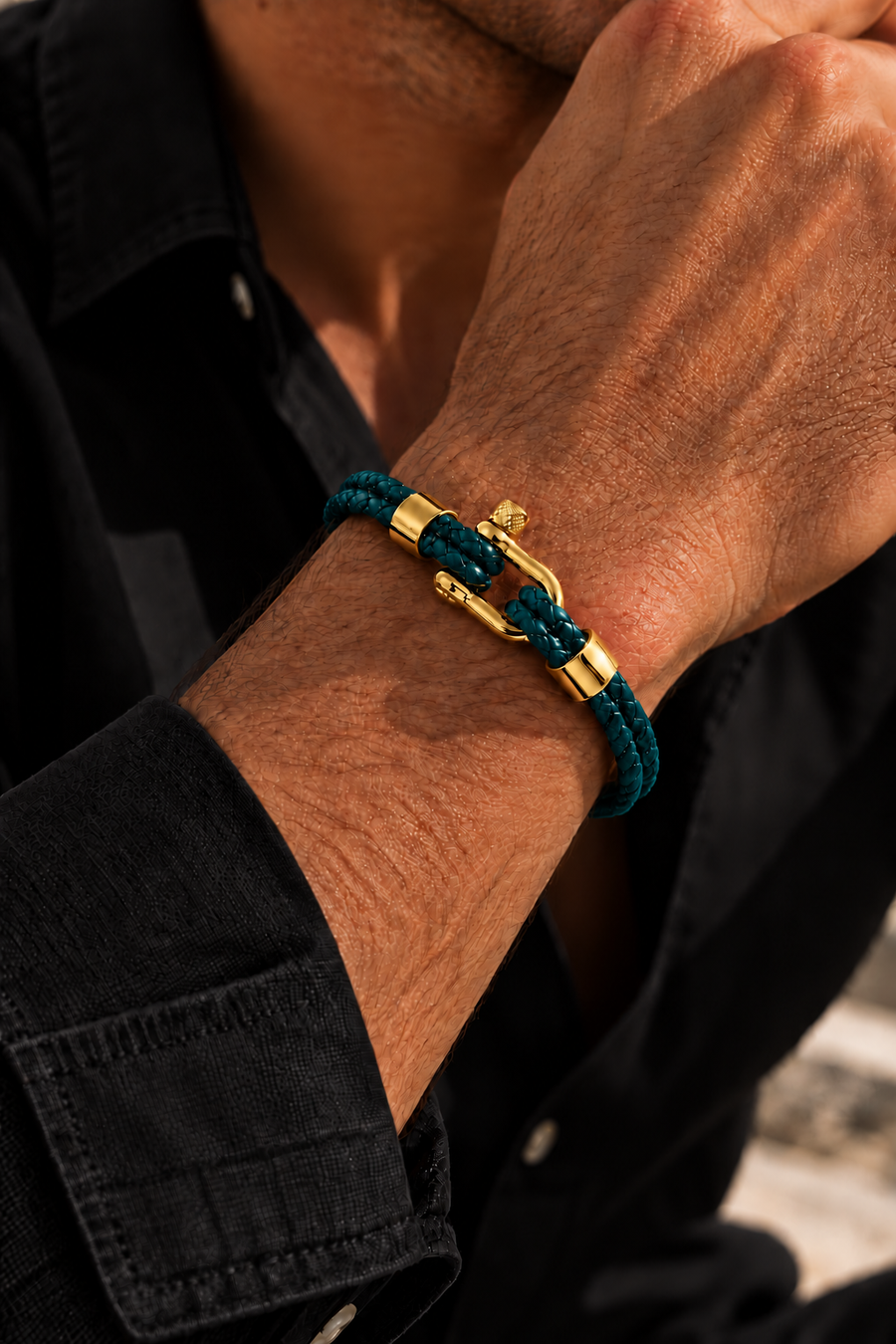 Le bracelet Riviera Light Blue Rose Gold