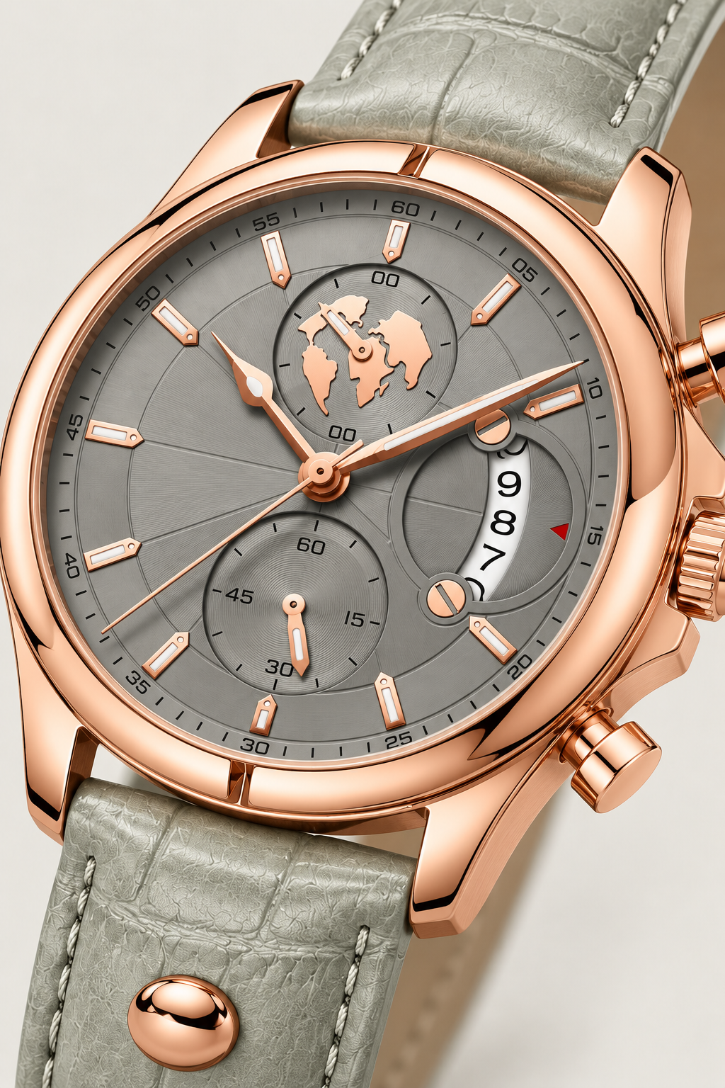 Die Portofino Explorer Uhr Grau/Mint/Roségold