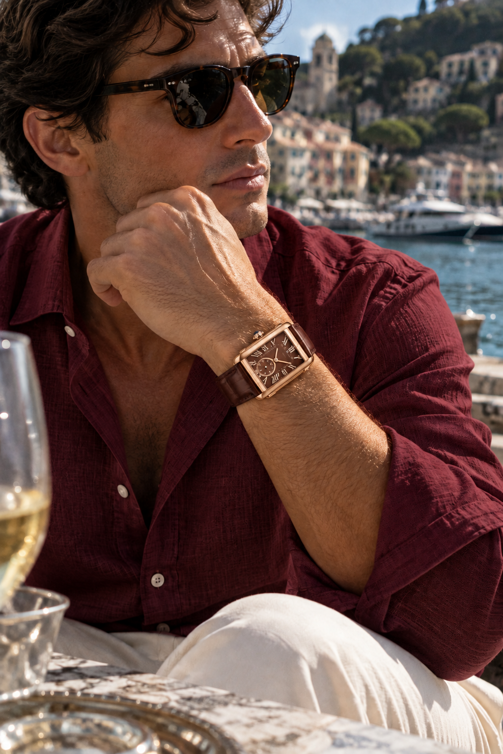 Le bracelet Riviera Light Blue Rose Gold