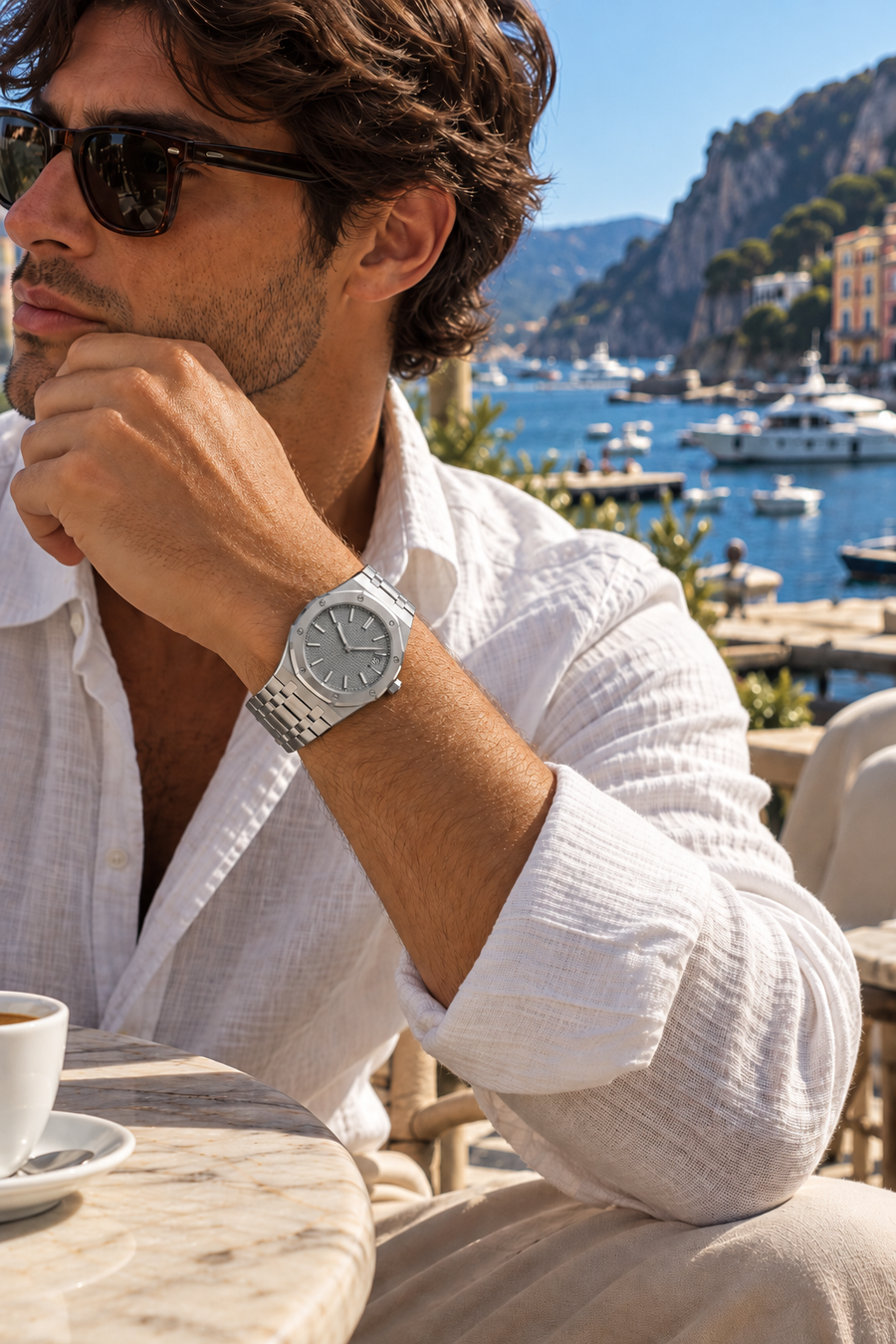 The Riviera Light Blue Rose Gold Bracelet