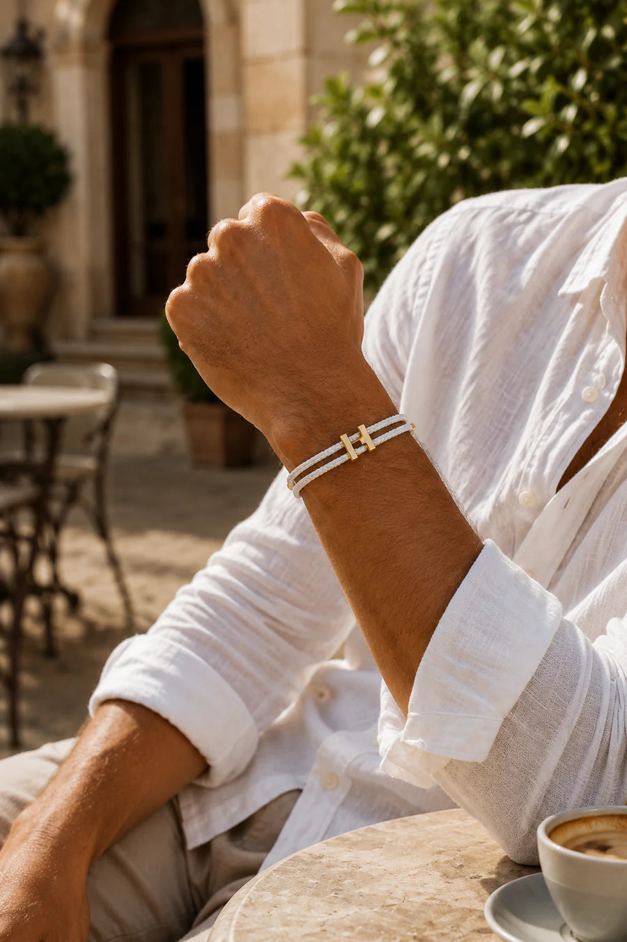 The Monaco White & Gold Bracelet