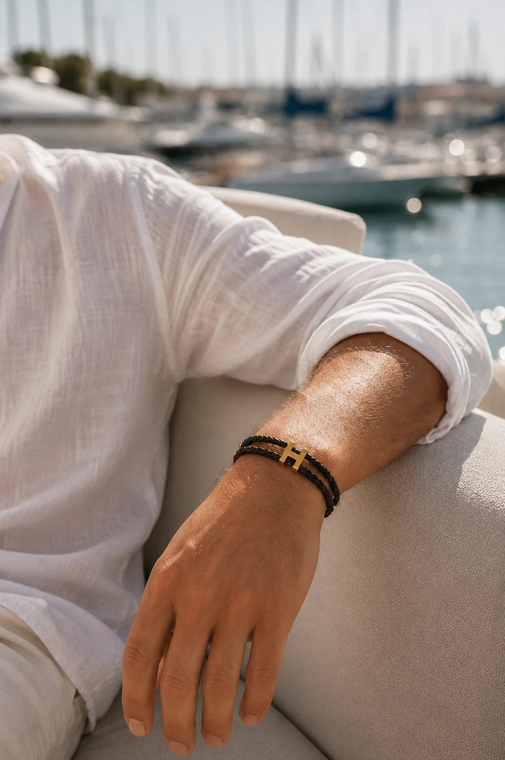 Das Monaco Gold/Schwarz Armband