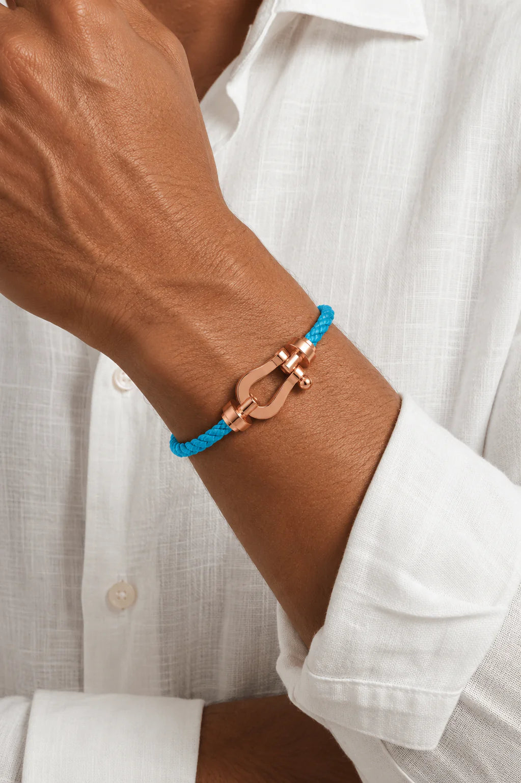 The Riviera Light Blue Rose Gold Bracelet