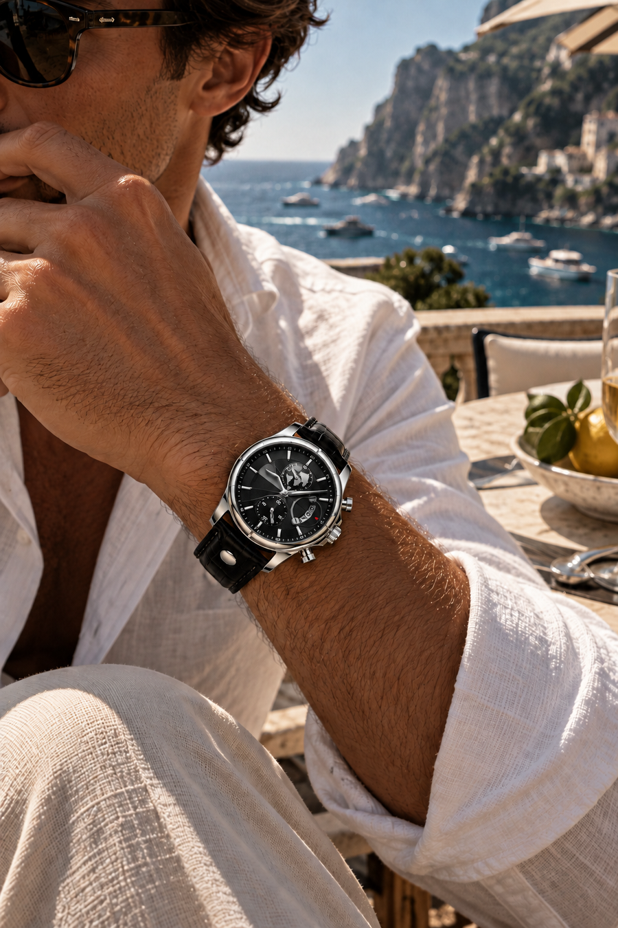 The Portofino Explorer Black/Silver Watch