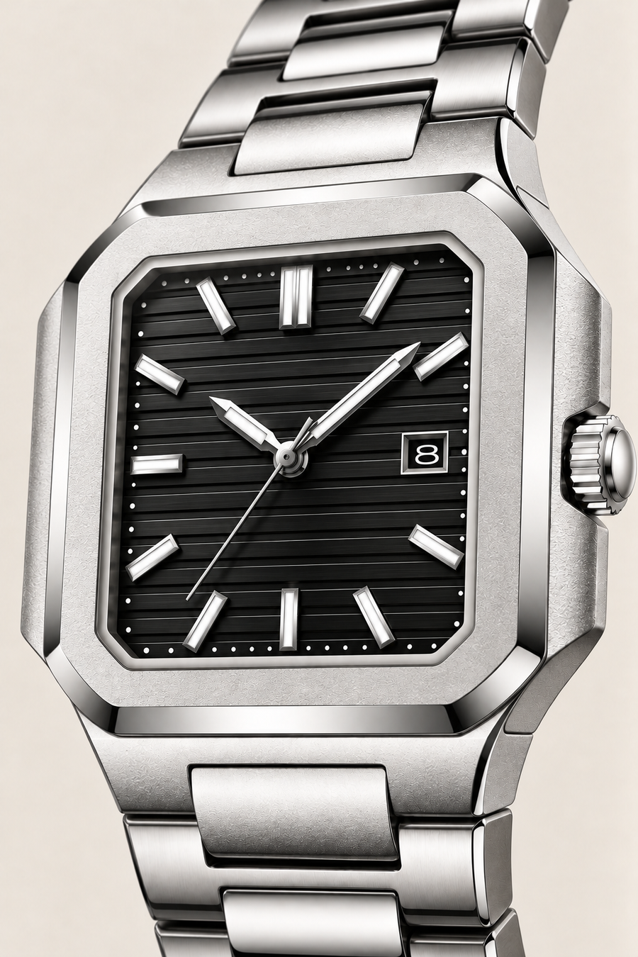 Die Capri Uhr Silber/Schwarz